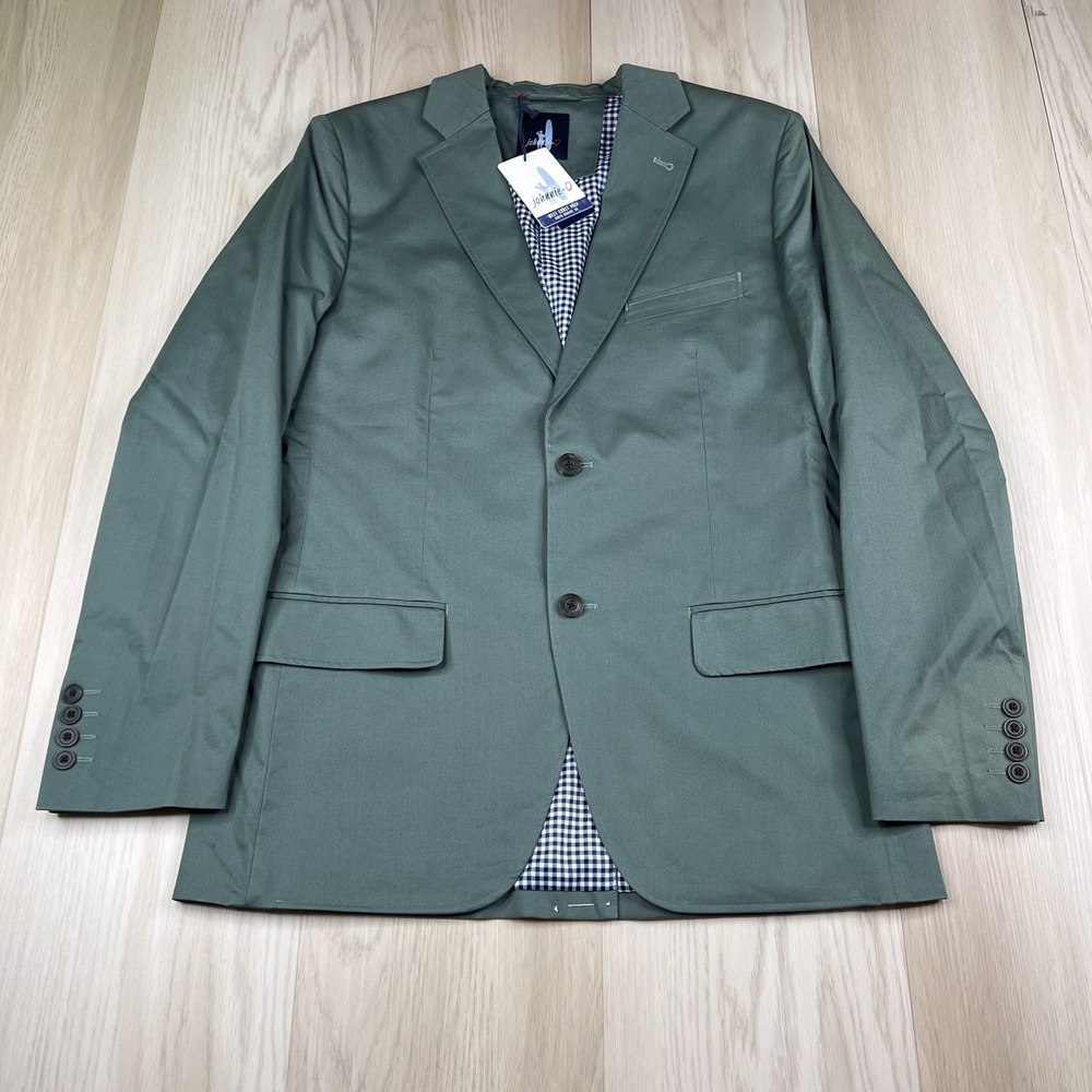 Johnnie O Players Sport Coat 2 Button Blazer Mens Size 40R Silver Pine NWI